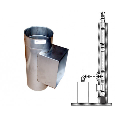 Dvířkový - čistící díl,  Komínová vložka  nerez  tl. 0,6 mm 