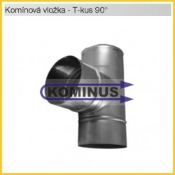 Odbočka - T-kus 90 st. v pr. 80 mm v  tl. 0,5 mm, Komínová vložka nerez Kominus