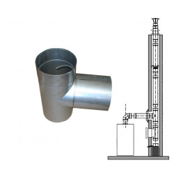 Odbočka - Tkus 90 st. tl. 1 mm, Komínová vložka nerez 
