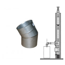 Koleno 30 st. Komínová vložka nerez tl. 1 mm 