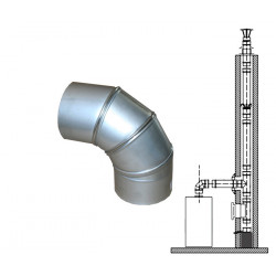 Koleno nastavitelné 0-90 st. Komínová vložka nerez tl. 1 mm 