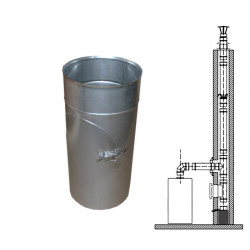 Dvířkový - čistící díl s kulatými dvířky, Komínová vložka nerez tl. 1,0 mm 