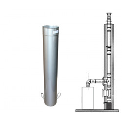 Kouřovod s úchyty 1m, tl. 1 mm, Nerezová komínová vložka 