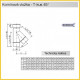 Odbočka T-kus 45 st. v pr. 160 mm v tl. 1 mm, Komínová vložka - Kominus