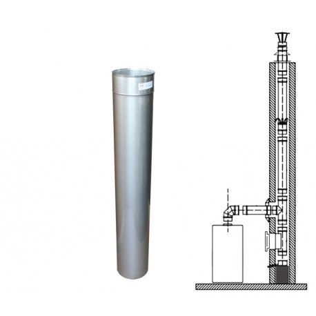 Rovný žáruvzdorný díl v pr. 140 mm v tl. 1 mm v délce 1 m - Kominus