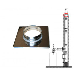 Krycí deska přes střechu nerezová v pr. 150 mm 